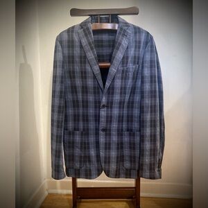 LAB. Pal Zileri Cotton Blue Plaid Blazer
NWT Size 50